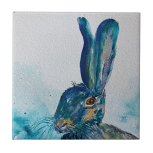 Carreau Aquarelle de lapin lièvre