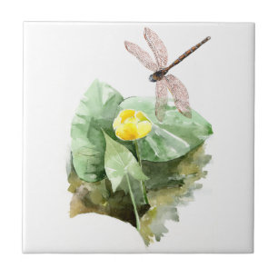 Carreau aquarelle de nénuphar