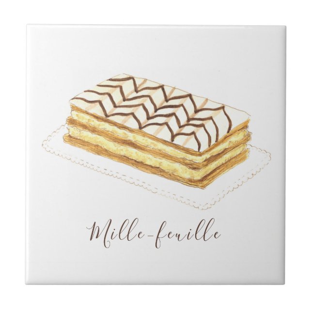 Carreau Aquarelle de pâtisserie de feuille de ille (Devant)