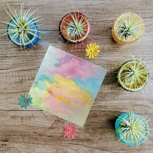 Carreau Aquarelle de teinture multicolore teinture moderne (Créateur téléchargé)