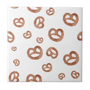 Carreau Aquarelle douce salée Pretzel Motif sans couture