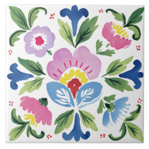 Carreau Aquarelle du jardin folklorique