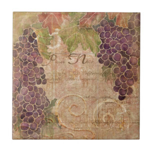 Carreau Aquarelle du vignoble de raisin vieilli Décor mais