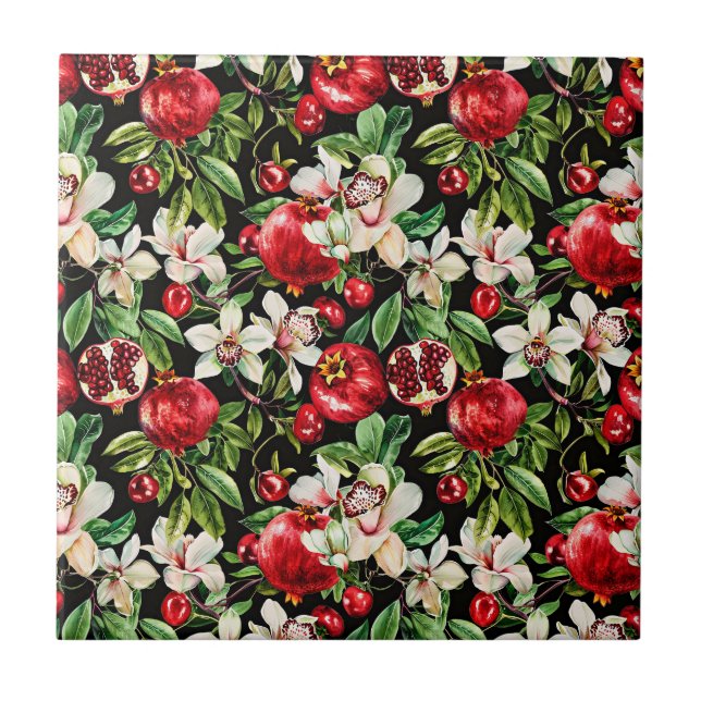 Carreau Aquarelle esquissée détail élégant motif de da (Devant)