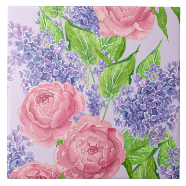 Carreau Aquarelle et lilas (Devant)