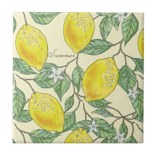 Carreau Aquarelle été Vintages citrons Motif
