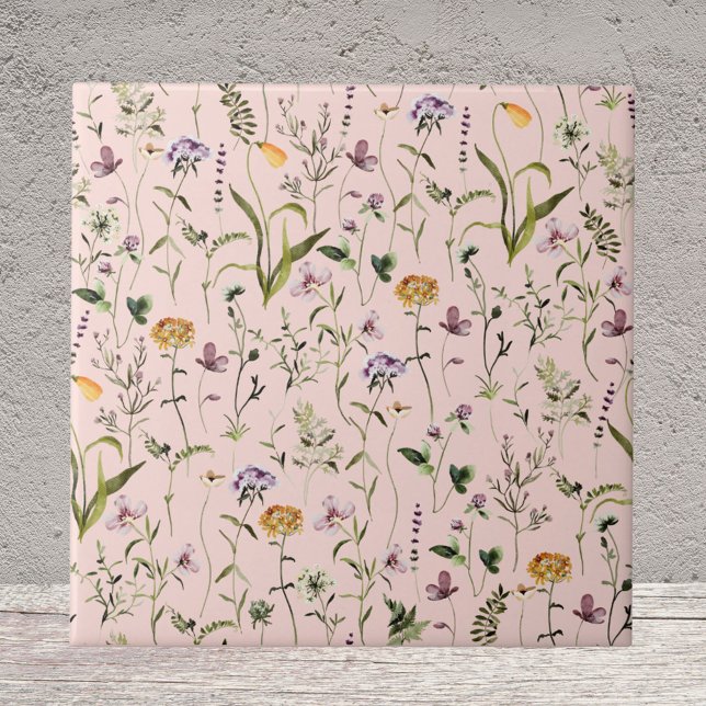 Carreau Aquarelle Fleur sauvage Jardin motifs floraux (Close up)