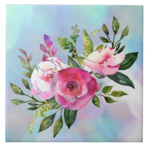 Carreau Aquarelle Fleurs Carrelage en céramique