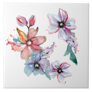 Carreau Aquarelle florale