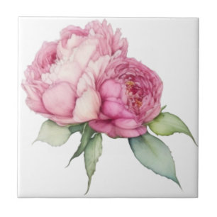 Carreau Aquarelle florale rose pis rose roses roses