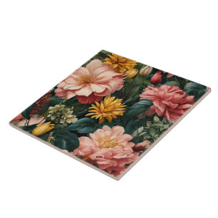 Carreau Aquarelle florale Vintage Collection populaire