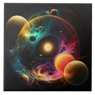 Carreau Aquarelle Galaxie fractale