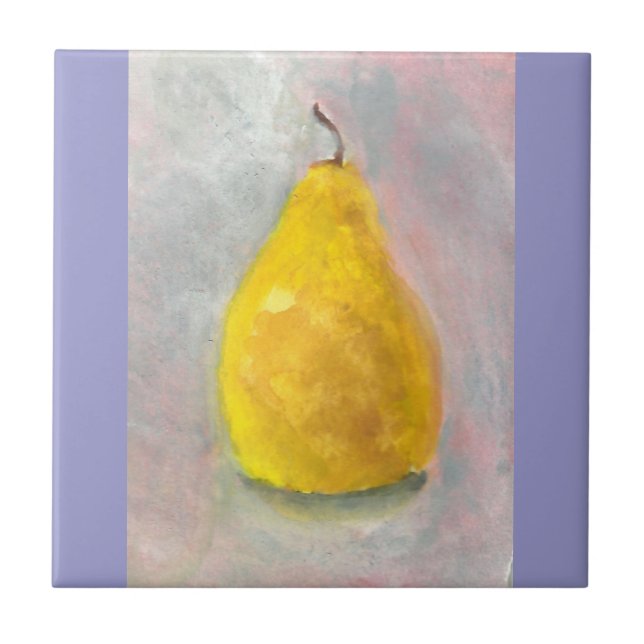 Carreau Aquarelle Golden Pear Still Life (Devant)