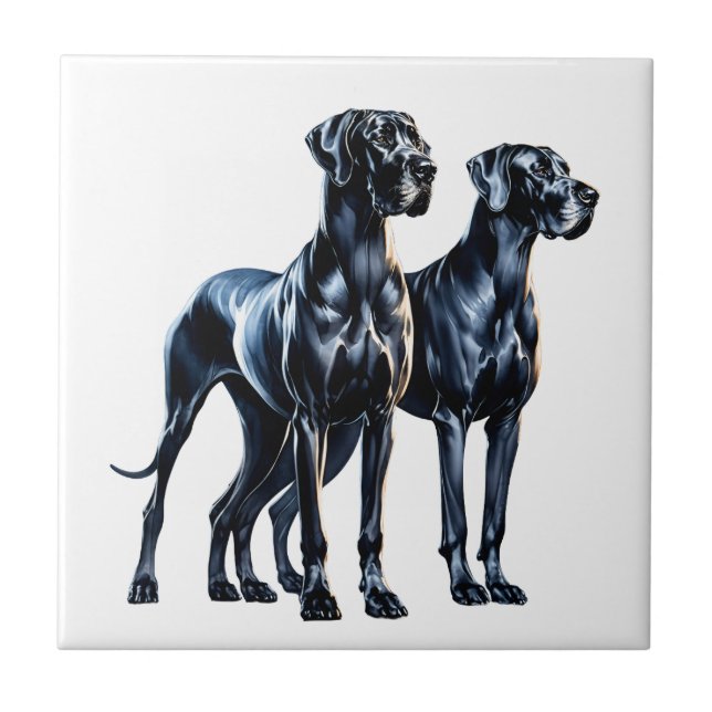 Carreau Aquarelle Great Danes (Devant)