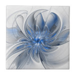 Carreau Aquarelle gris bleu Abstrait Fractal Art Flower<br><div class="desc">Une fleur d'imaginaire unique aux tons bleu et gris,  abstraite et élégante. Conception inhabituelle pour votre carreaux de céramique fleurie décorative et plus encore.</div>