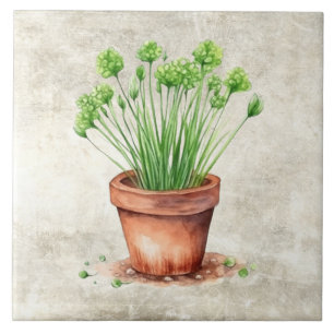 Carreau Aquarelle Herbes Design rustique