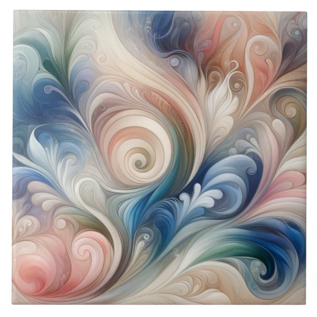 Carreau Aquarelle Imaginaire Floral Romantique Motif (Devant)