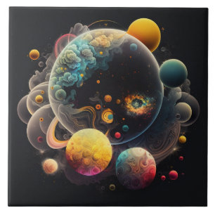 Carreau Aquarelle inspirée de l'espace