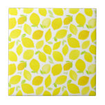 Carreau Aquarelle jaune vif Motif citron<br><div class="desc">Ajoutez un accent agrumes à n'importe quelle chambre avec ce carrelage de citron d'été. Il présente des agrumes aquarelles motifs de citrons. Ces carreaux de citron sont parfaits pour n'importe quelle chambre.</div>