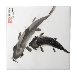 Carreau Aquarelle Koi Fish