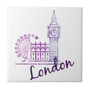 Carreau Aquarelle Londres Carrelage en céramique Big Ben -