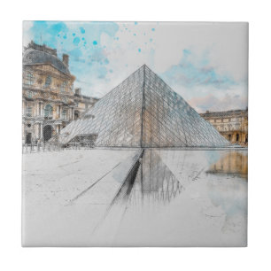 Carreau Aquarelle Louvre Paris Carrelage céramique Décor