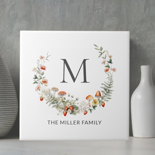 Carreau Aquarelle lunaire lunaire Florale Botanique (Close up)