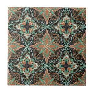 Carreau Aquarelle Marocaine Brown Carrelage Floral