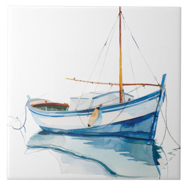 Carreau Aquarelle Méditerranée  (Devant)