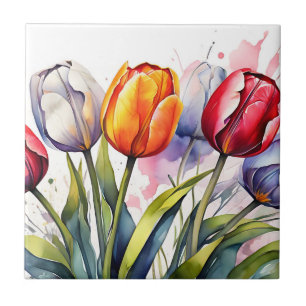 Carreau Aquarelle moderne Tulip Bold