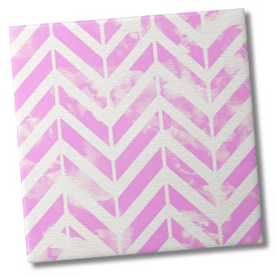 Carreau Aquarelle Motif de Herringbone rose