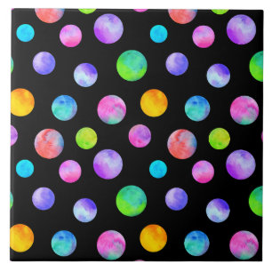 Carreau Aquarelle multicolore à pois