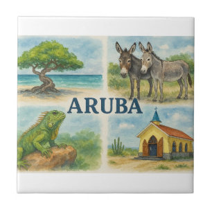 Carreau Aquarelle multivue d'Aruba