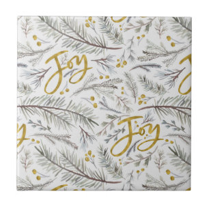 Carreau Aquarelle Noël brindilles