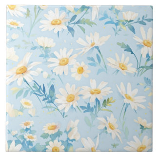 Carreau Aquarelle Pastel Daisies