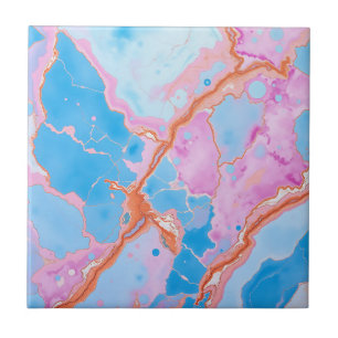 Carreau Aquarelle Pastel Marbre Surface en Blues doux