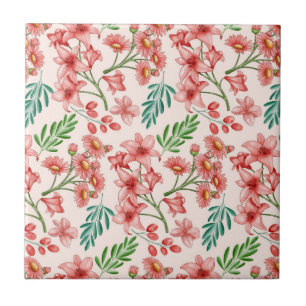 Carreau Aquarelle peinte à la main Motif floral-54098