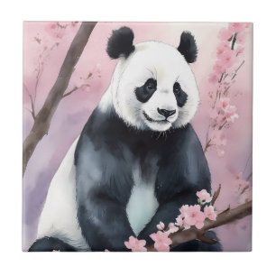 Carreau Aquarelle Peinture Panda Ours