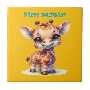 Carreau Aquarelle petite girafe