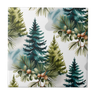 Carreau Aquarelle Pine Motif Elégant hiver