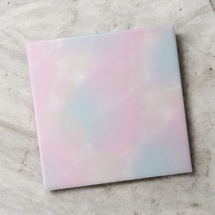 Carreau Aquarelle rose et bleu Élégant Accent Abstrait