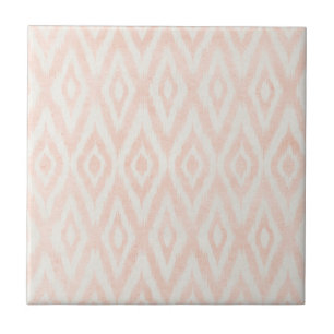 Carreau Aquarelle rose pâle Ikat Impression géométrique Pe