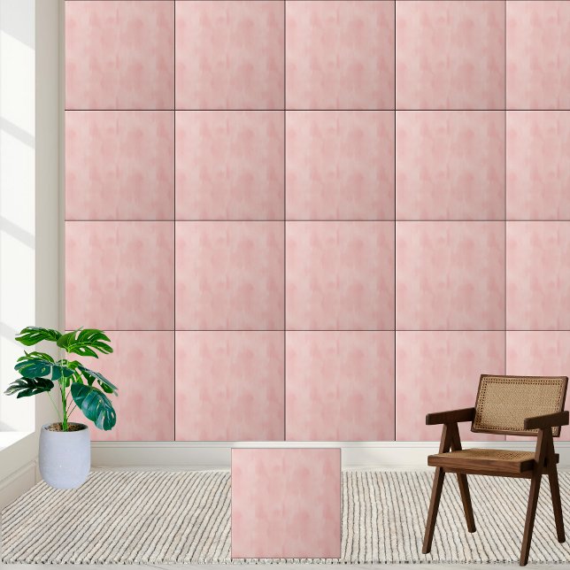 Carreau Aquarelle rose pâle Texture Carrelage en céramique (Blush Pink Watercolor Texture Ceramic Tile)