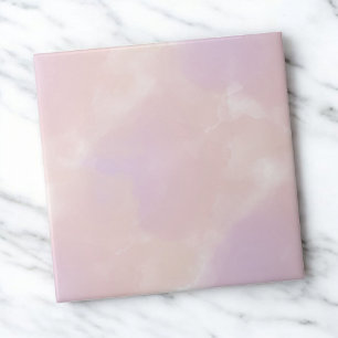 Carreau Aquarelle rose violet Élégant Printemps Abstrait