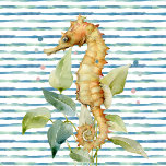 Carreau Aquarelle SEAHORSE -Côtier, Plage nautique<br><div class="desc">Amour Beach House décor ? Cet adorable hippocampe est élégant et chic. Trouvez des produits d'accueil qui correspondent ou se mélangent avec le même style mais avec des vies marines différentes.</div>