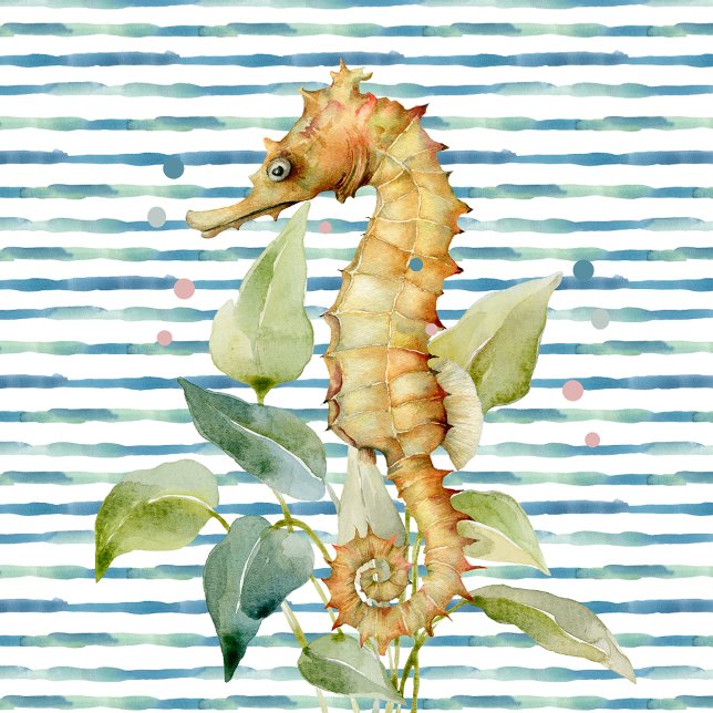 Carreau Aquarelle SEAHORSE -Côtier, Plage nautique (Créateur téléchargé)