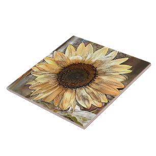 Carreau Aquarelle Sunflower Collection élégante