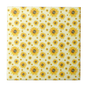 Carreau Aquarelle Tournesols motifs floraux