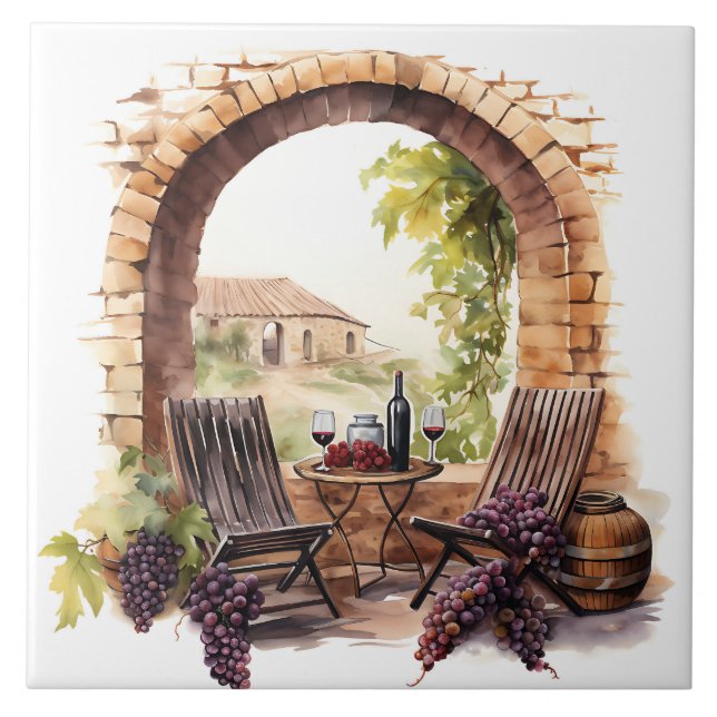 Carreau Aquarelle Vineyard (Devant)
