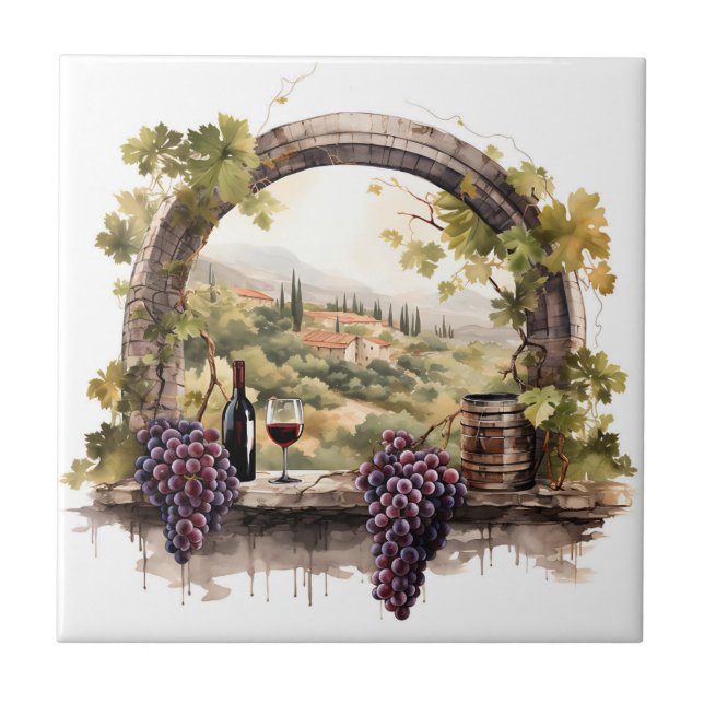 Carreau Aquarelle Vineyard (Devant)